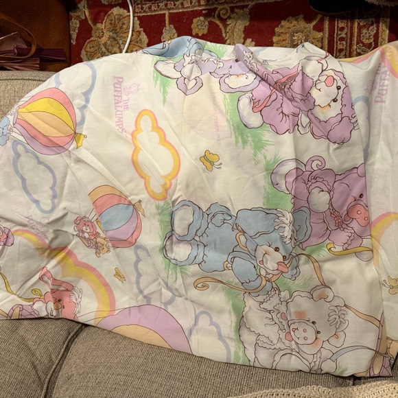 Vintage 1987 Puffalumps Twin Sheet Set Fisher Price Pastel 80s Bedding - Picture 7 of 7
